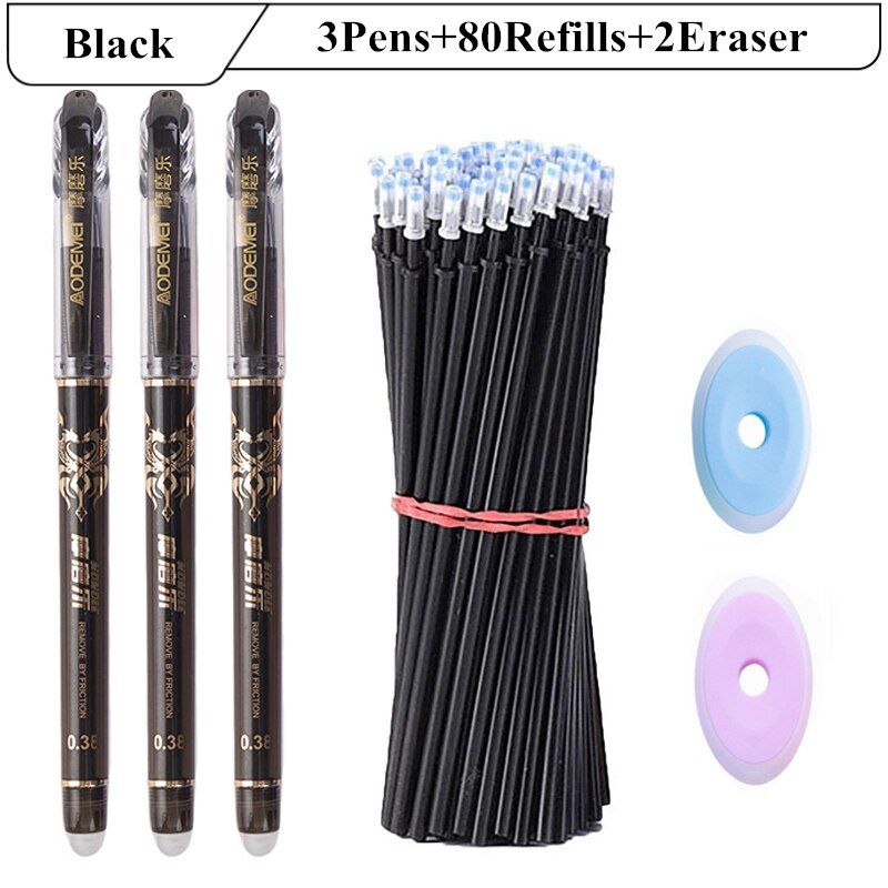 85Pcs/Set Erasable Pen Set 0.38mm Student Writing Stationery For School Office