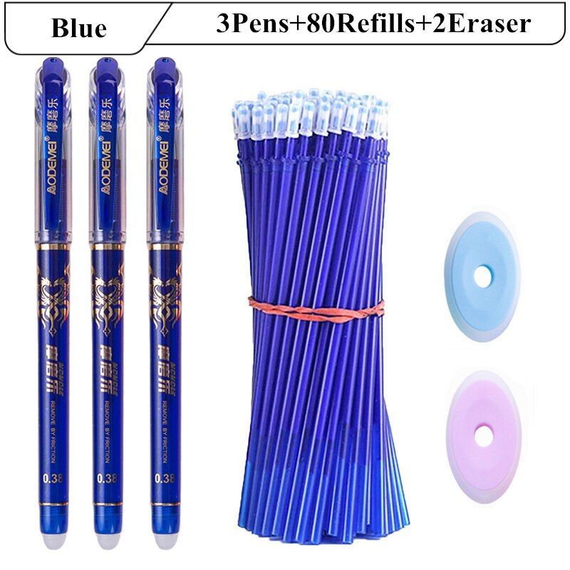 85Pcs/Set Erasable Pen Set 0.38mm Student Writing Stationery For School Office