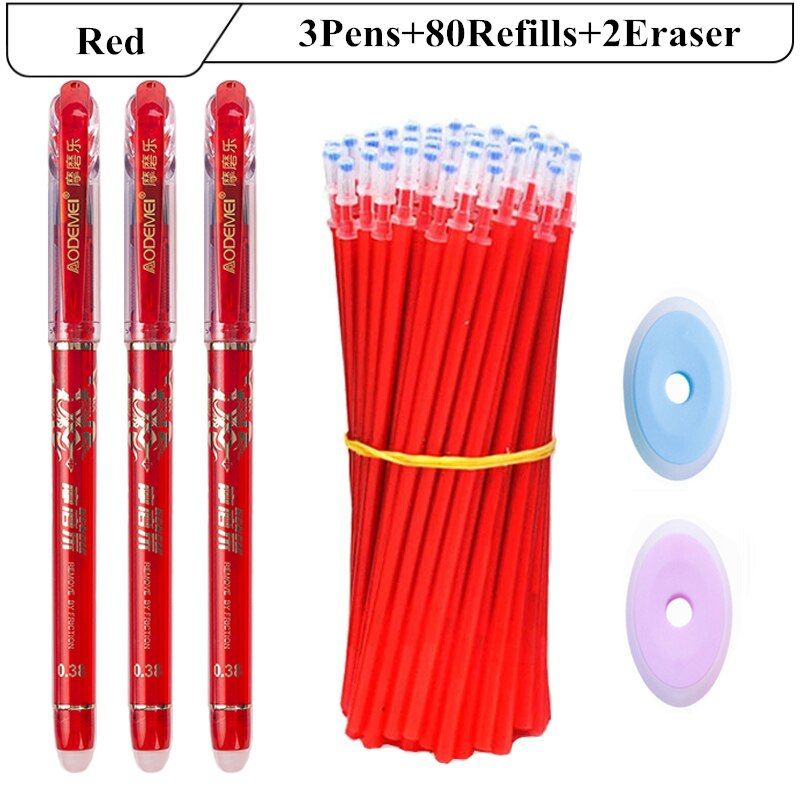 85Pcs/Set Erasable Pen Set 0.38mm Student Writing Stationery For School Office