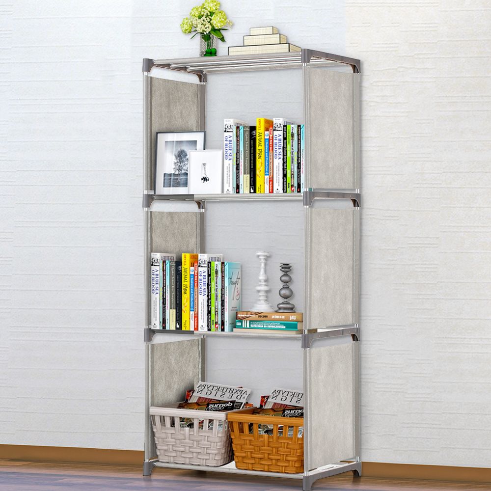 4-Shelf Bookcase Book Shelves Bookshelf Storage Bin Books