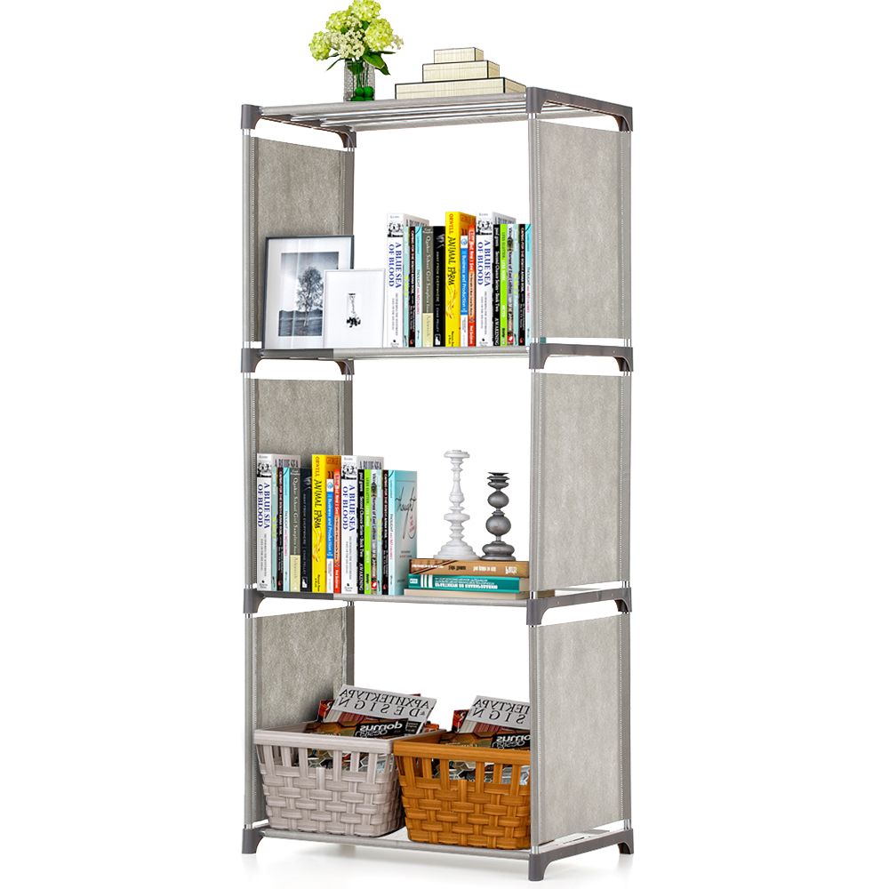4-Shelf Bookcase Book Shelves Bookshelf Storage Bin Books