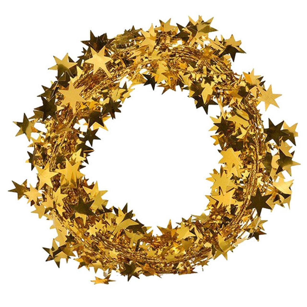 10Pcs 7.5M Christmas Tree Hanging Stars Rattan