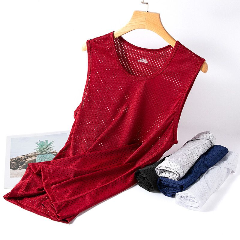 Men's Ice Silk Mesh Tank Top Sleeveless Vests