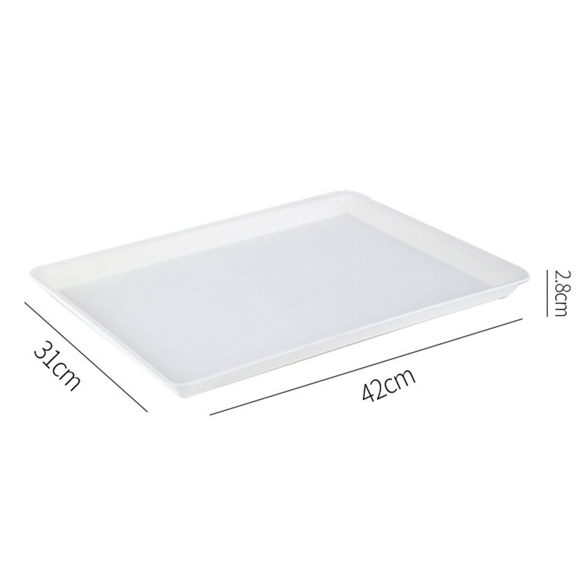 Stackable Tray Capacity Non-slip Food Tray Bpa Reusable for Fruit White