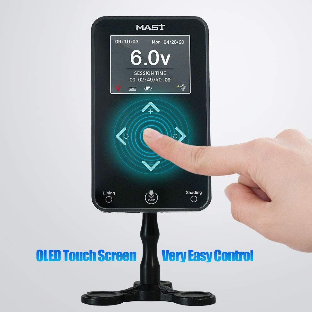 MAST Tattoo Supply Tattoo Power Supply LCD Intelligent Digital Connect With Magnetic Ball