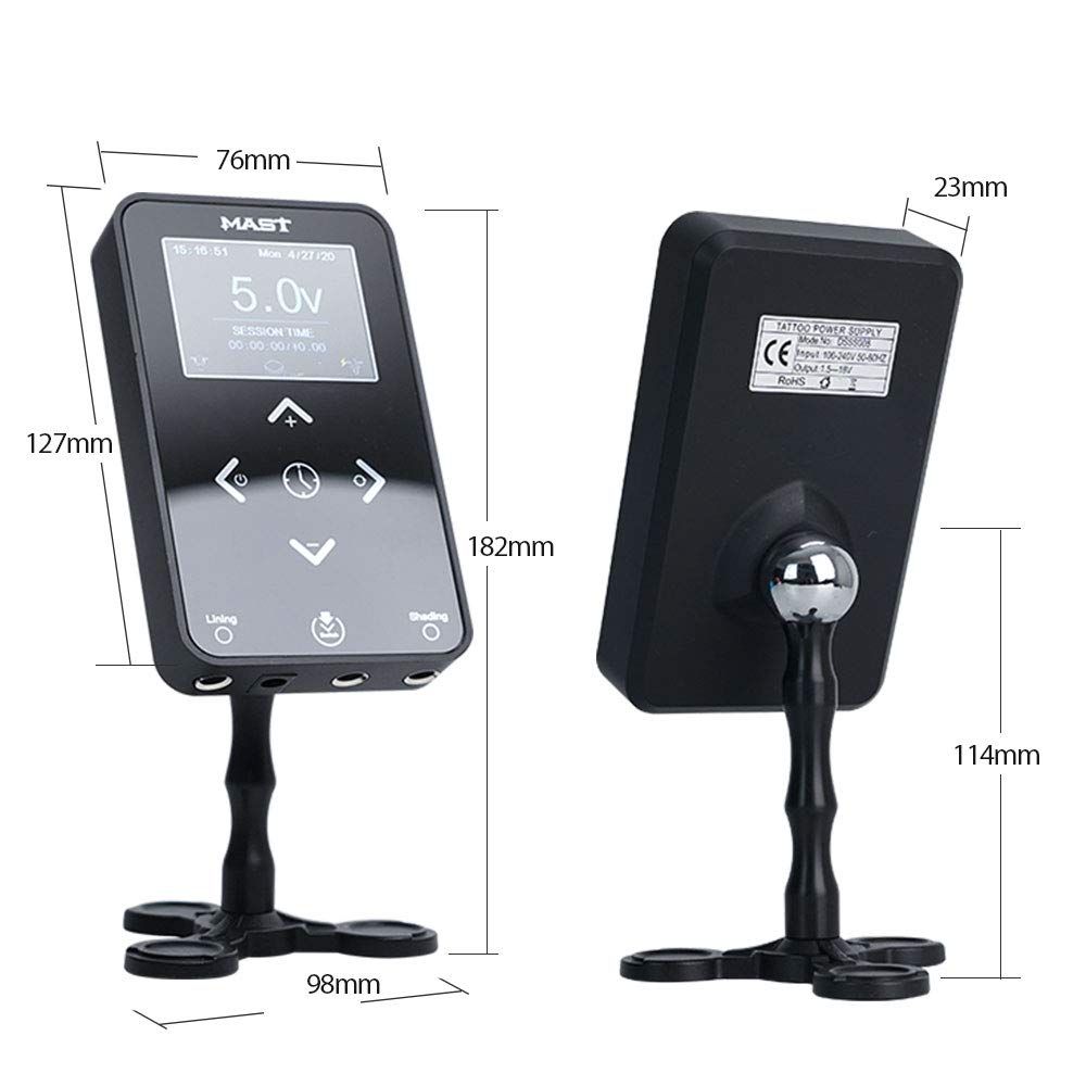 MAST Tattoo Supply Tattoo Power Supply LCD Intelligent Digital Connect With Magnetic Ball