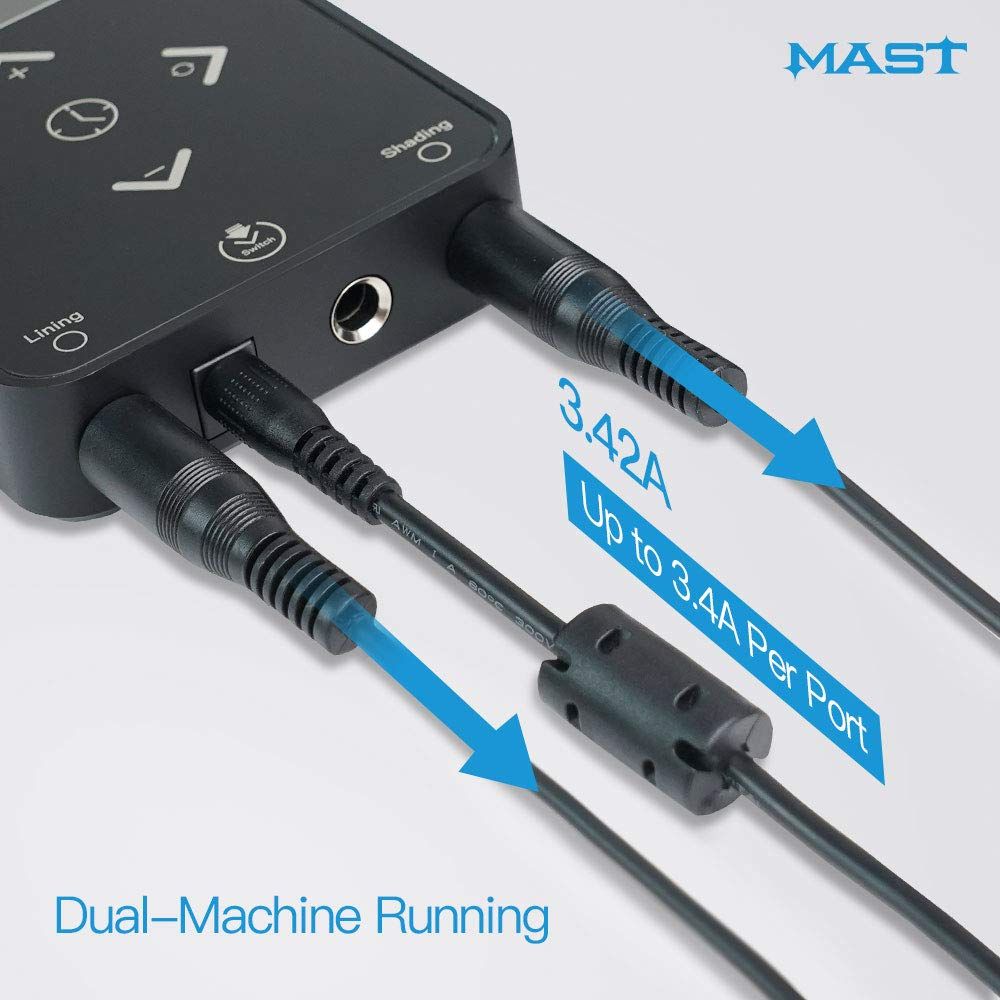 MAST Tattoo Supply Tattoo Power Supply LCD Intelligent Digital Connect With Magnetic Ball