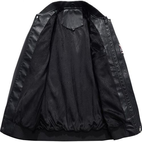 Men's Leather Weather Jacket - Casual/Business Men Leather Jacket -Black