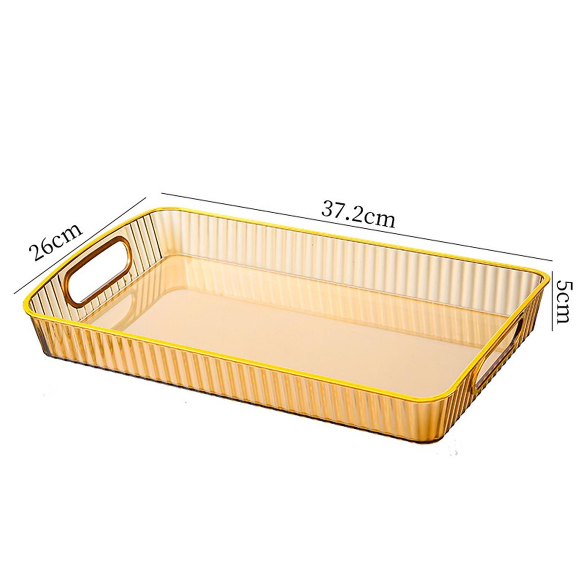 Stationery Organizer Tray Transparent Thickened Serving Tray for Tea Golden