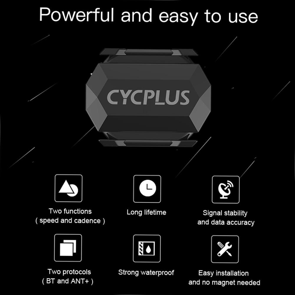 Bike Speed/Cadence Sensor 2-in-1 Sensor Wireless ANT+ BT for iOS, Android Bike Computer Fitness Tracker Speedometer