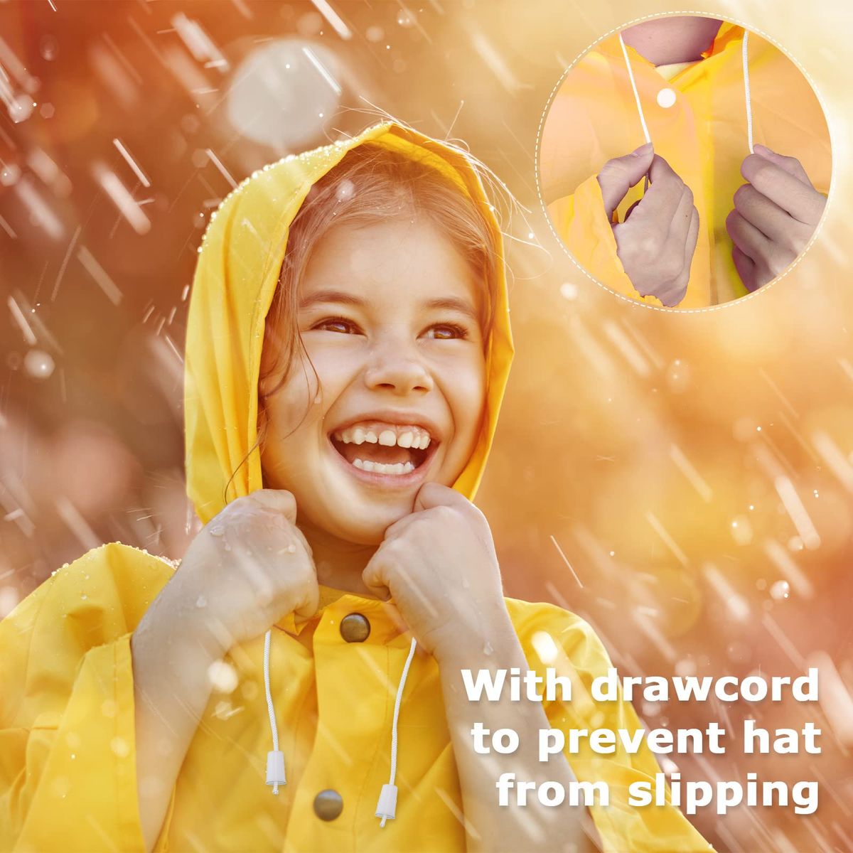 Windproof  Children's Raincoat -white
