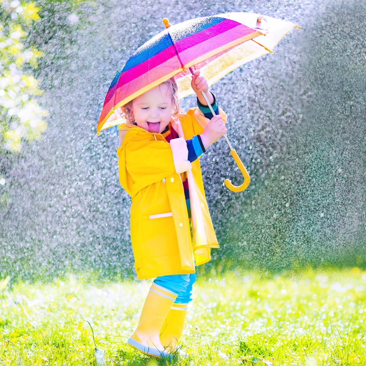 Windproof  Children's Raincoat -white
