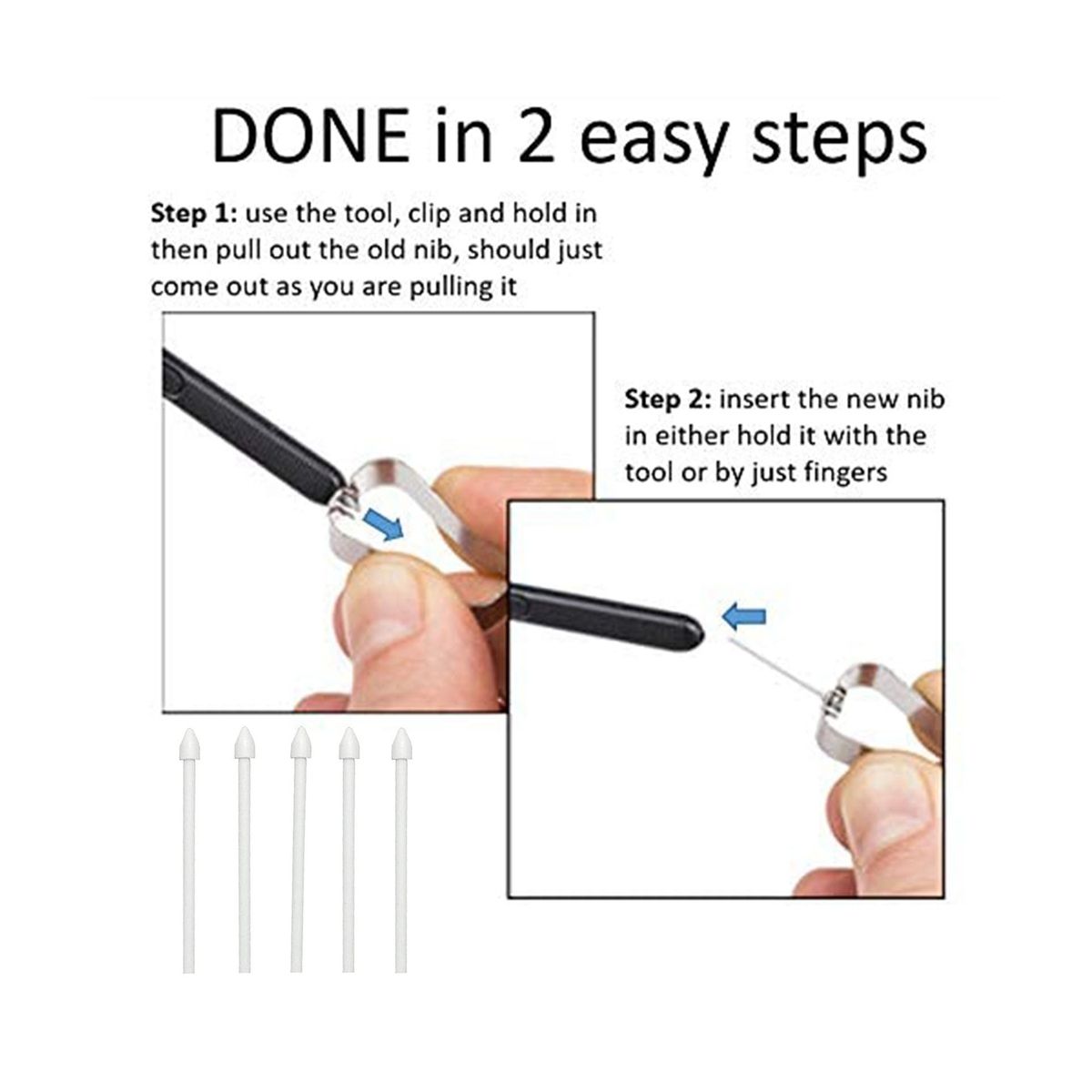 10Pcs Touch Stylus Tips Nibs with Metal Clip for Samsung