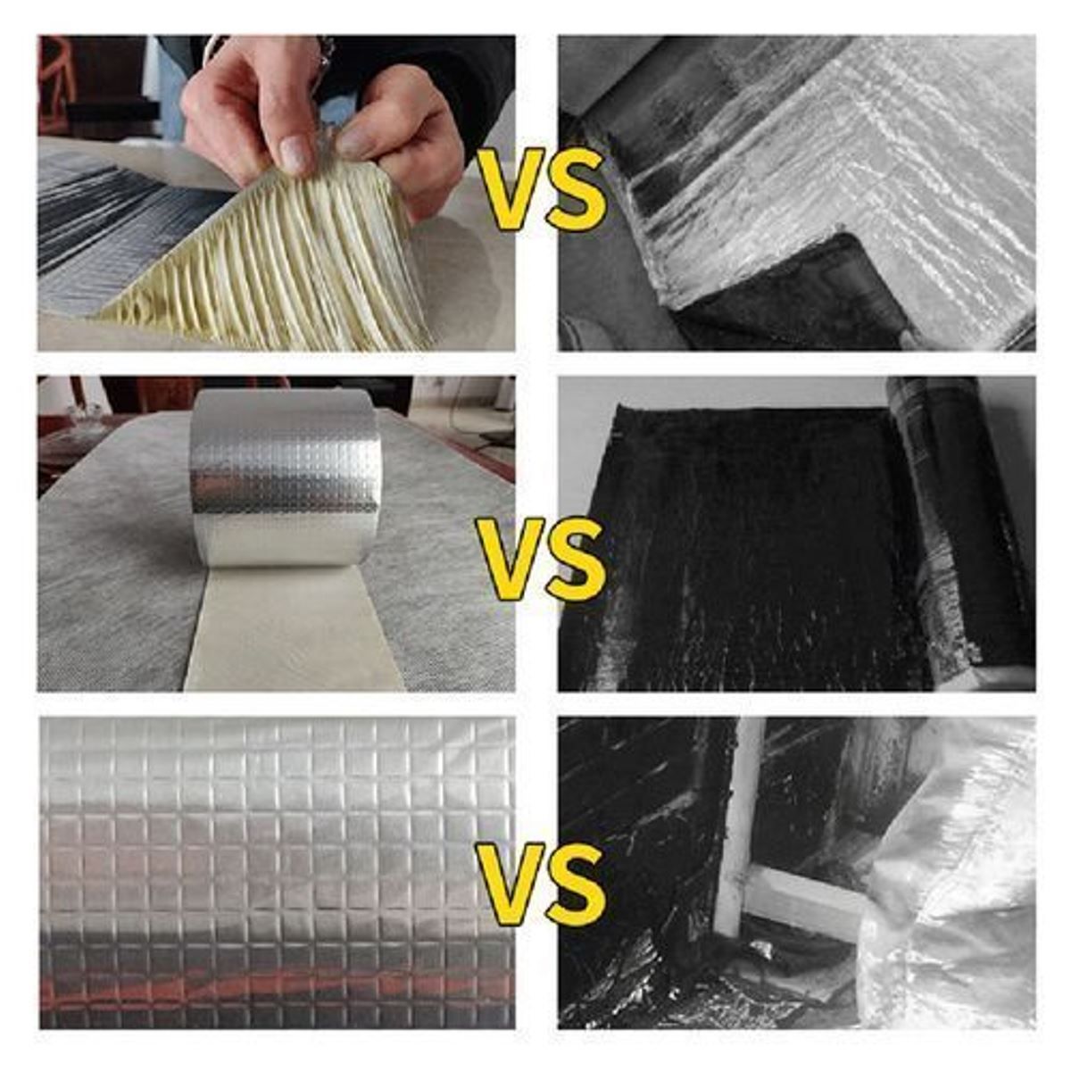 Aluminum Foil Waterproof Duct Repair Crack Adhesive Tape - 3 Pieces