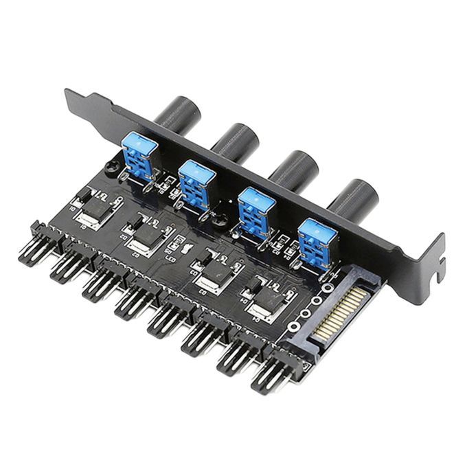 12V Computer PC Case Fan Hub Regulator 3 8 Way 4Pin 3Pin Speed 6