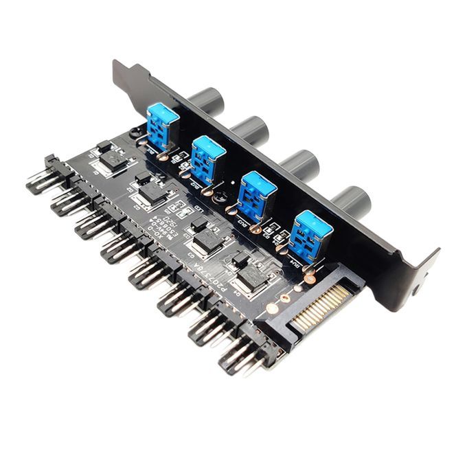 12V Computer PC Case Fan Hub Regulator 3 8 Way 4Pin 3Pin Speed 6