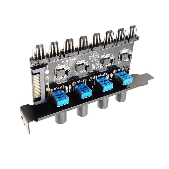 12V Computer PC Case Fan Hub Regulator 3 8 Way 4Pin 3Pin Speed 6