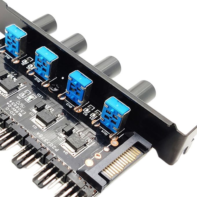 12V Computer PC Case Fan Hub Regulator 3 8 Way 4Pin 3Pin Speed 6