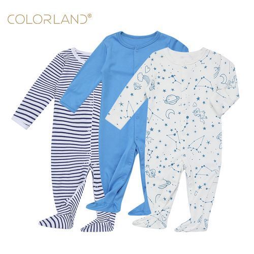 3pcs Baby Boy Cotton Sleepsuits