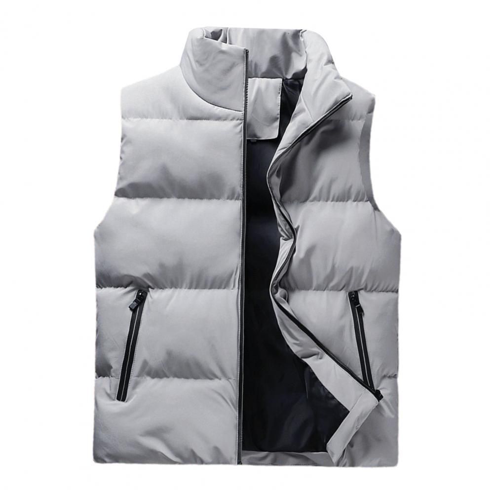 Vest Coat Solid Color Wear_resistant Zipper Coldproof Thickened Sleeveless Jack