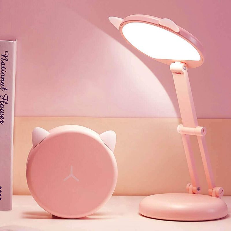 Kids Desk Lamp Girl,LED Pink Small Ring Lights For Home