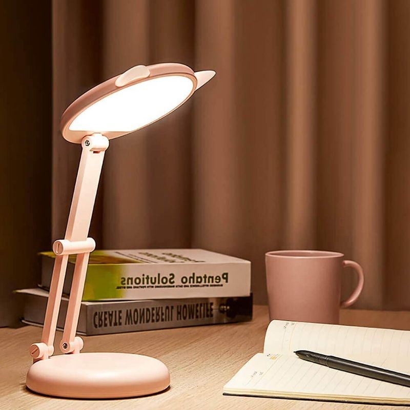 Kids Desk Lamp Girl,LED Pink Small Ring Lights For Home