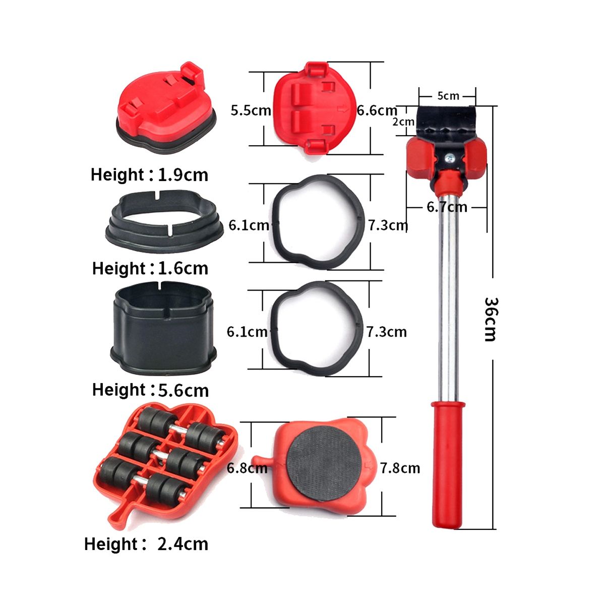 14PC Set Furniture Mover Tool Transport Set Transport Lifter Heavy Stuff Moving 4 Wheeled Mover Roller Hand Tools