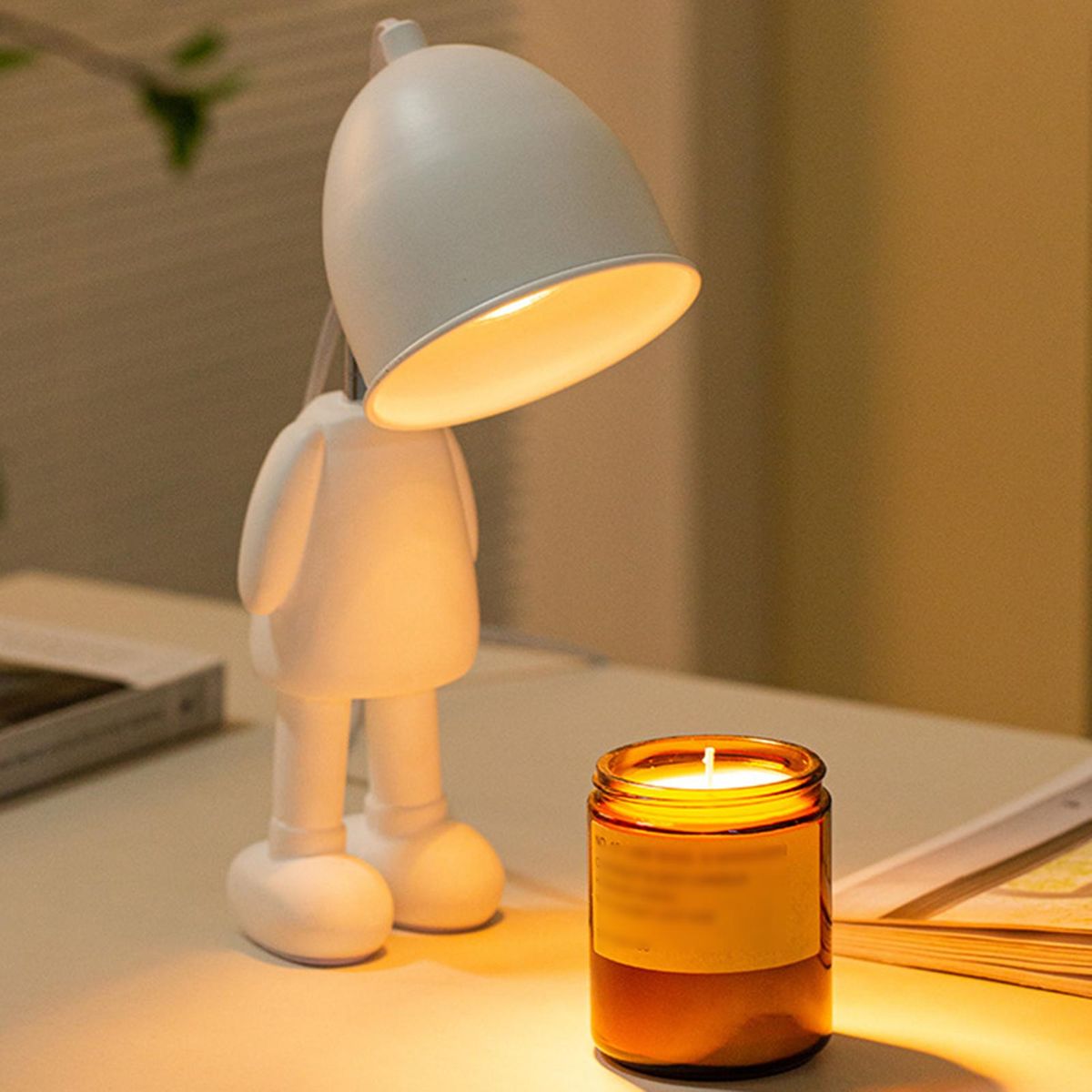 Aromatherapy Wax Melting Lamp Robot Personality Decoration Bedroom Smoke-free Fragrance Lamp Dimmable Night Light