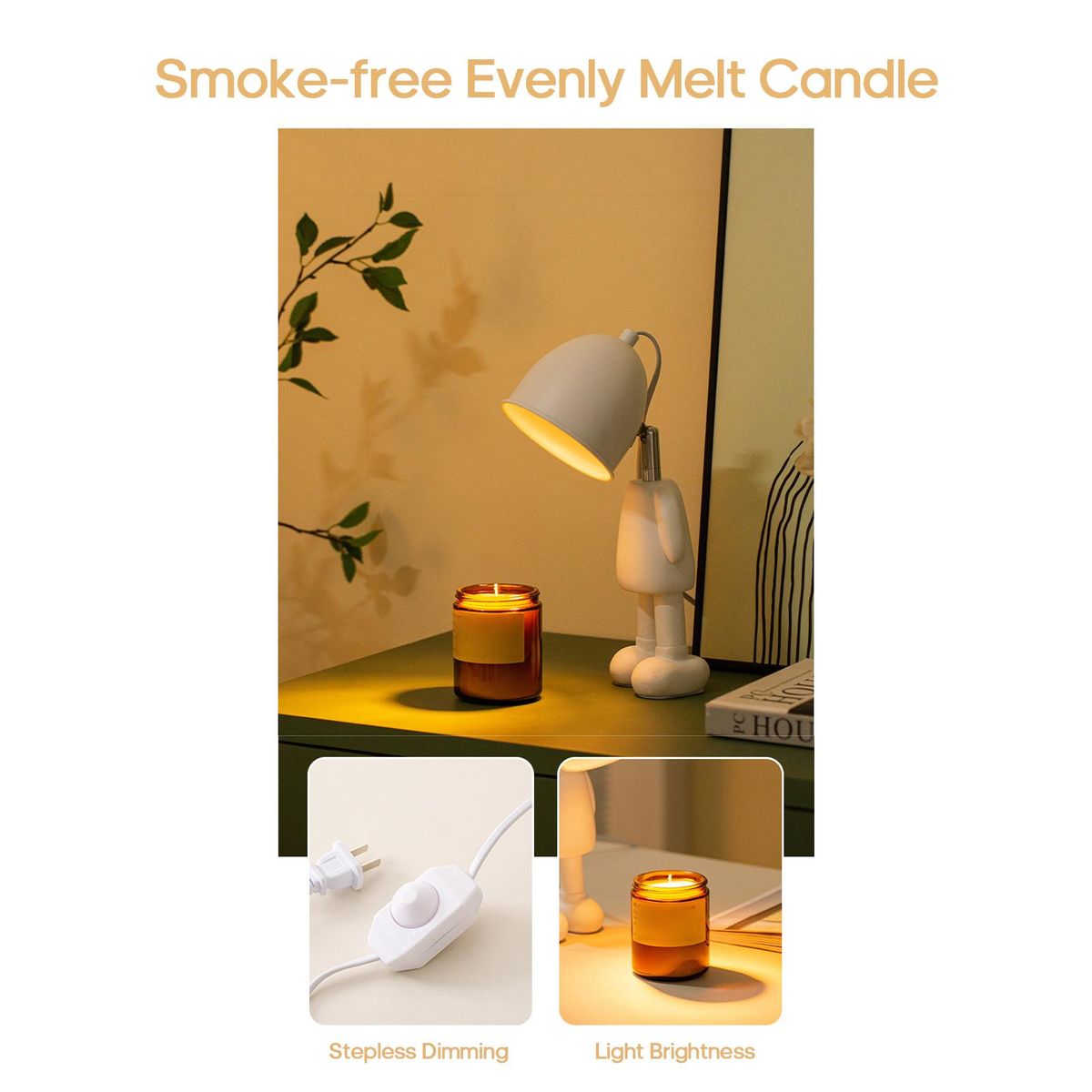 Aromatherapy Wax Melting Lamp Robot Personality Decoration Bedroom Smoke-free Fragrance Lamp Dimmable Night Light