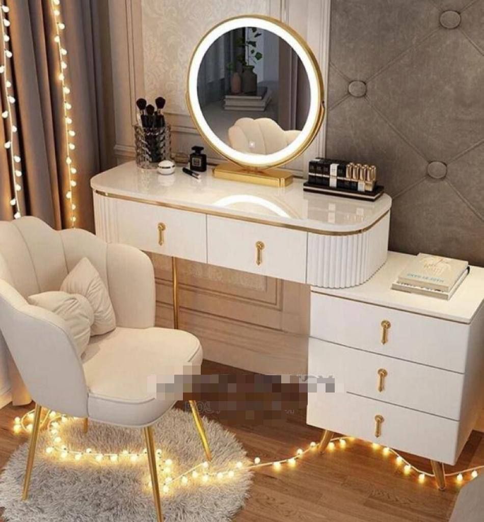 Imported Vanity Dressing Table With Drawers, Led Lights