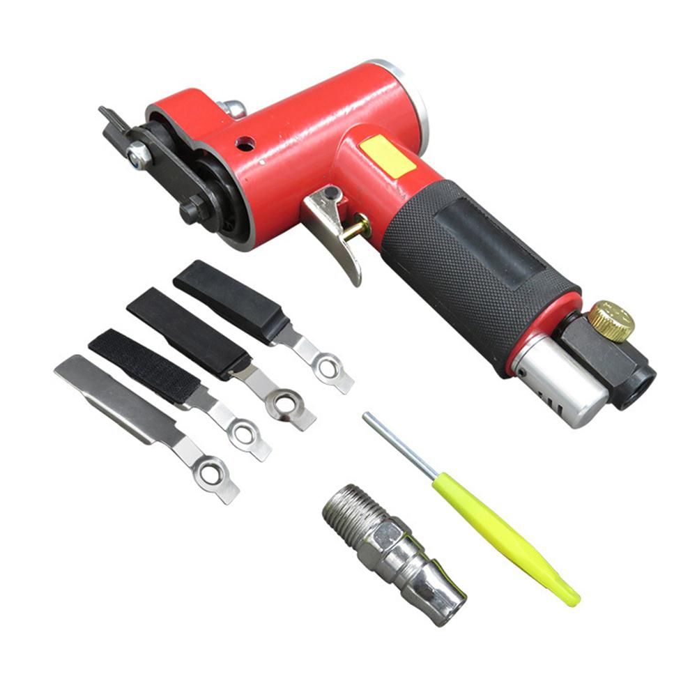 Mini Straight Line Air Sander with Sanding/ Rubber/ Iron Pad Random Orbital Pneumatic Sander Air-operated Handheld Polisher Waxer for Auto Body Work Furniture Wood Metal Surface