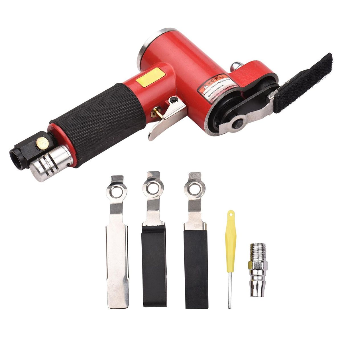 Mini Straight Line Air Sander with Sanding/ Rubber/ Iron Pad Random Orbital Pneumatic Sander Air-operated Handheld Polisher Waxer for Auto Body Work Furniture Wood Metal Surface