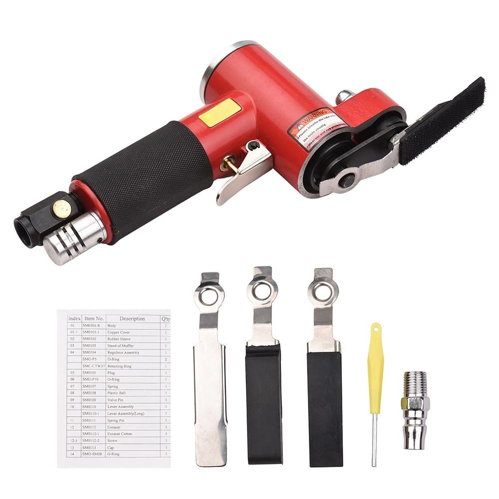 Mini Straight Line Air Sander with Sanding/ Rubber/ Iron Pad Random Orbital Pneumatic Sander Air-operated Handheld Polisher Waxer for Auto Body Work Furniture Wood Metal Surface