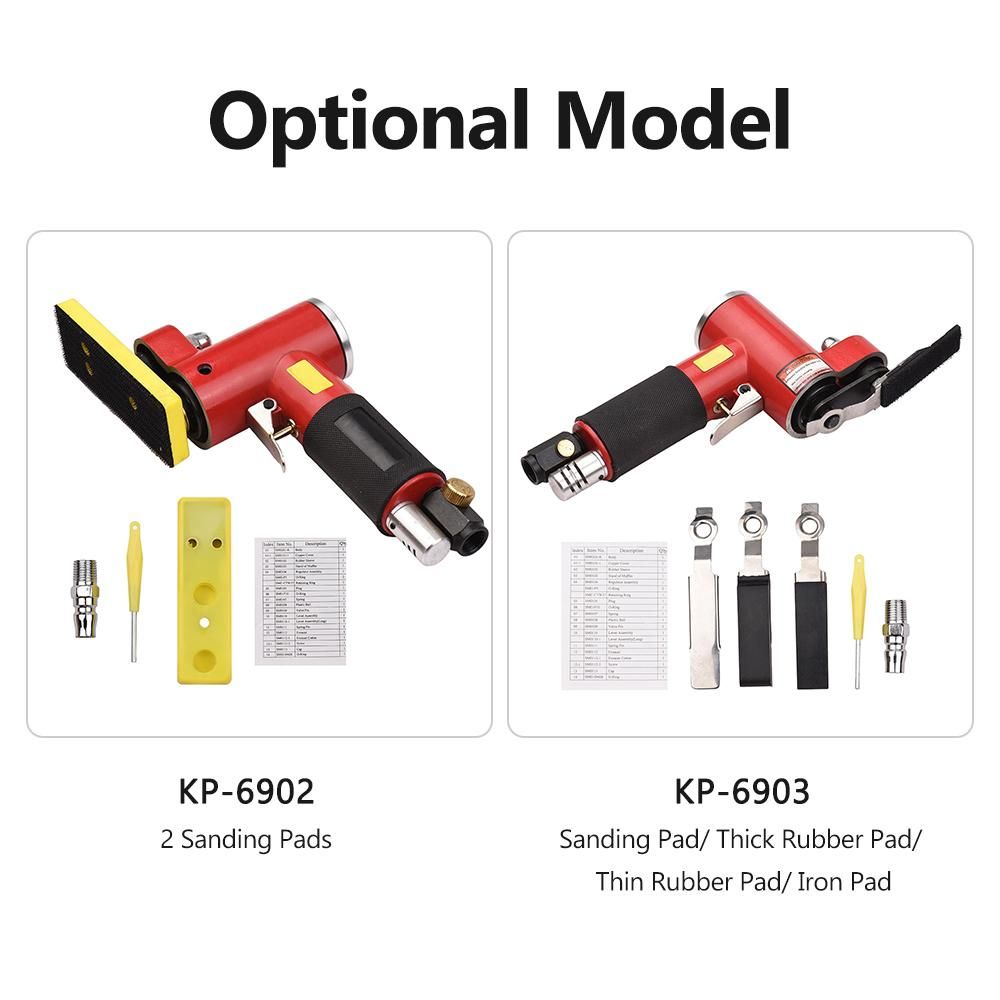 Mini Straight Line Air Sander with Sanding/ Rubber/ Iron Pad Random Orbital Pneumatic Sander Air-operated Handheld Polisher Waxer for Auto Body Work Furniture Wood Metal Surface