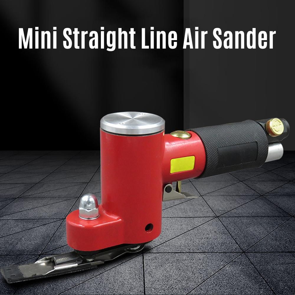 Mini Straight Line Air Sander with Sanding/ Rubber/ Iron Pad Random Orbital Pneumatic Sander Air-operated Handheld Polisher Waxer for Auto Body Work Furniture Wood Metal Surface