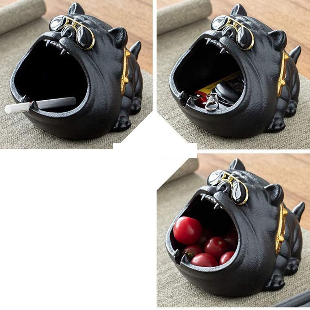 Outdoor Ashtray for s Ceramic Ash Tray for Weed Fancy Ash Holder of Black Bully Dog Birthday Gift for Men