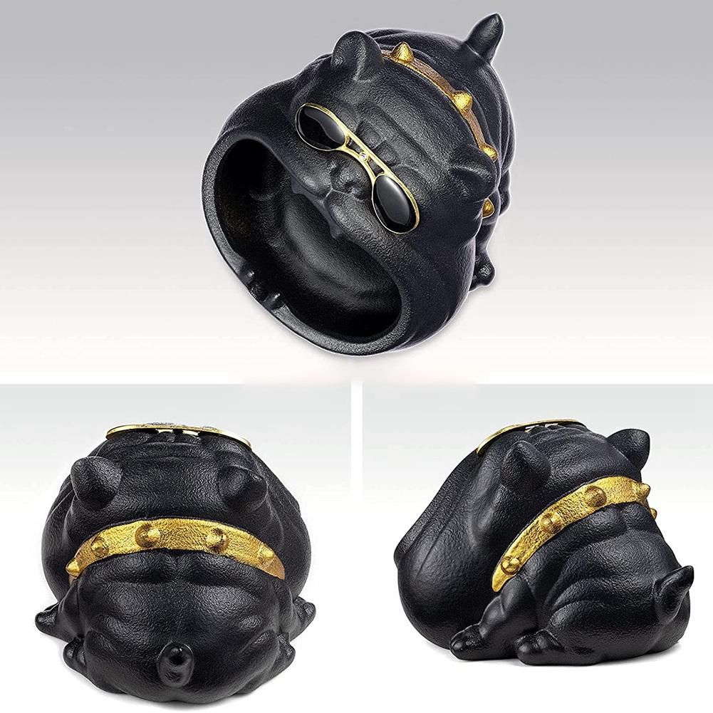 Outdoor Ashtray for s Ceramic Ash Tray for Weed Fancy Ash Holder of Black Bully Dog Birthday Gift for Men