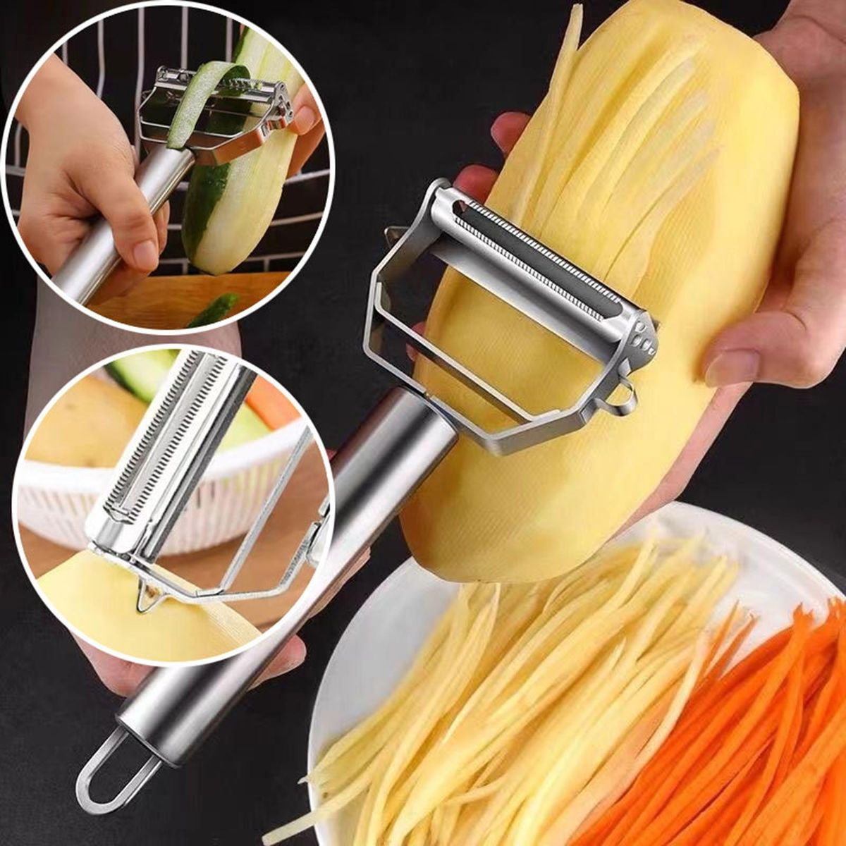 Handy Peeler Stainless Steel Dual Blade Peeler Multifunctional Kitchen Stainless Steel