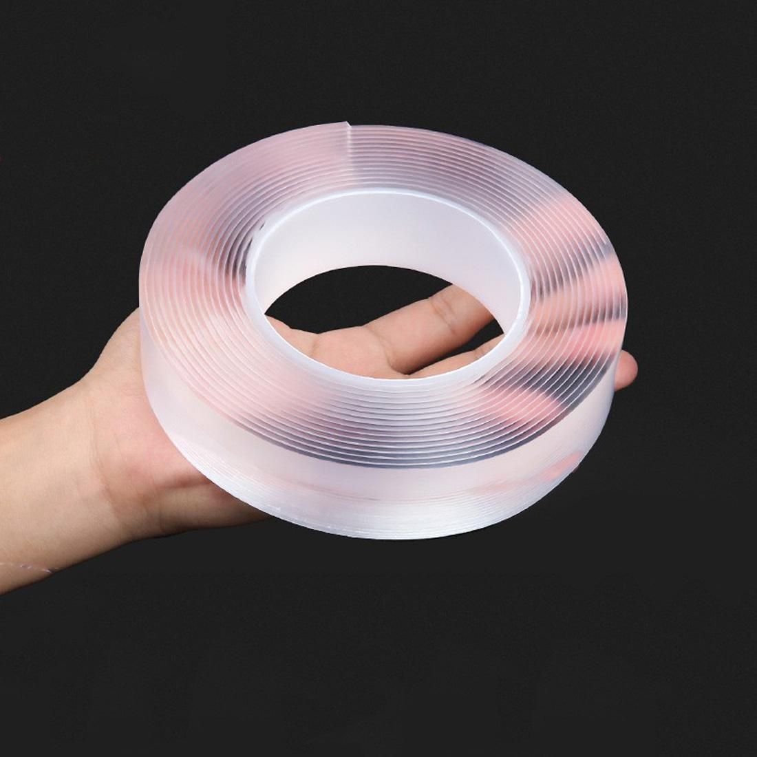1mm Thick Double-Sided Tape Nano Mounting Tape Removable Clear Wall Tape 2 Rolls