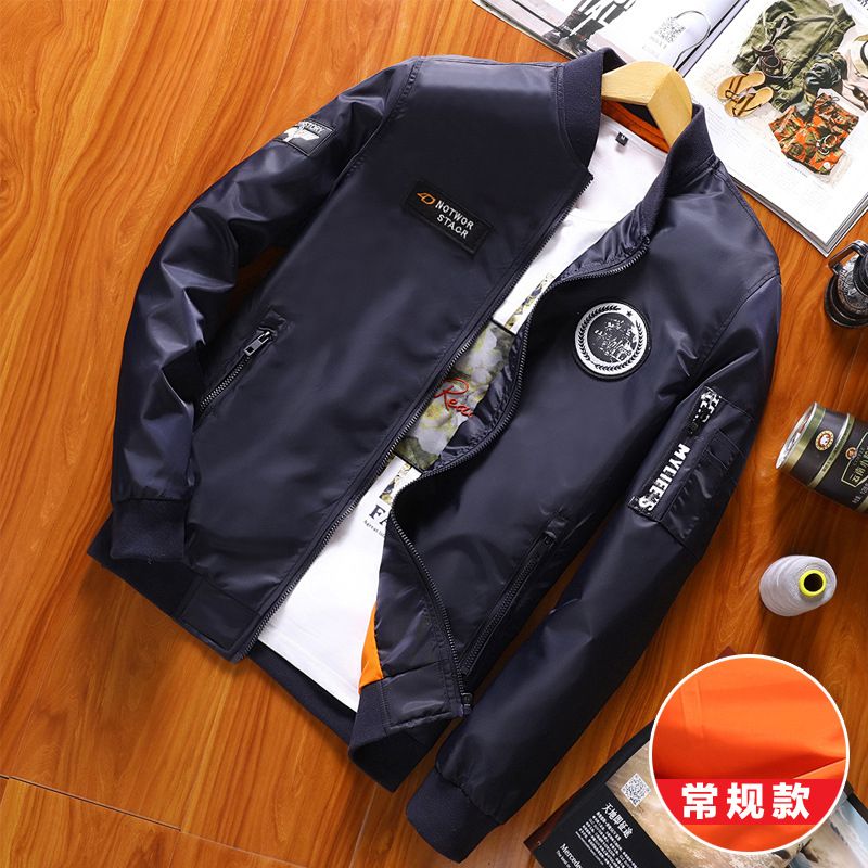 Men Bomber Jacket Outerwear Anti Wrinkle Soft Comfortable
