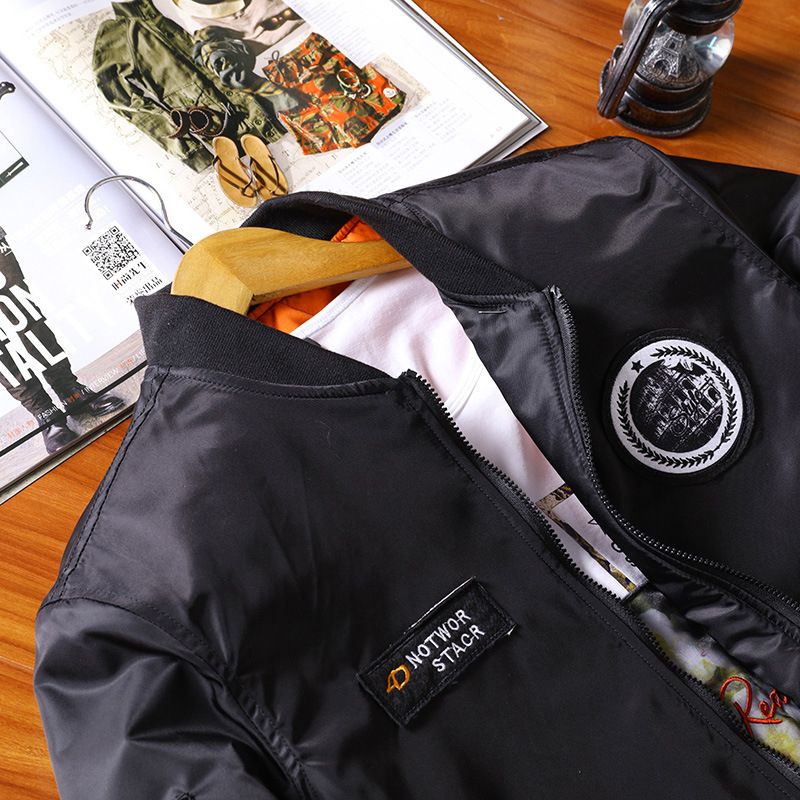 Men Bomber Jacket Outerwear Anti Wrinkle Soft Comfortable