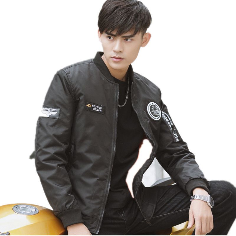 Men Bomber Jacket Outerwear Anti Wrinkle Soft Comfortable