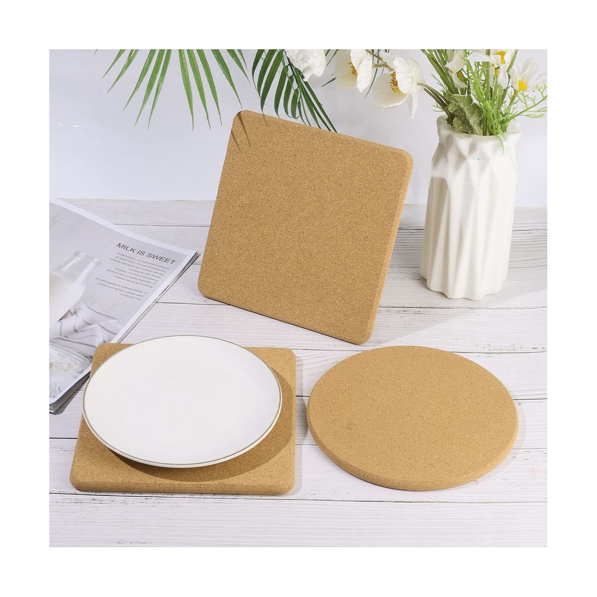 Cork Trivets for Hot DishesTrivets for Hot Pots and Pans 8 Inches Hot Pad Mats for Kitchen TableCooking Pot Holder