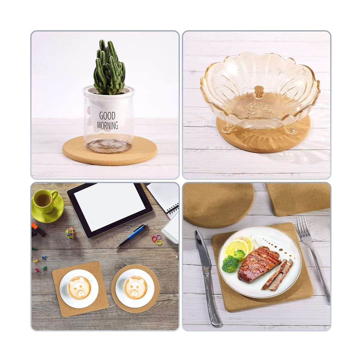 Cork Trivets for Hot DishesTrivets for Hot Pots and Pans 8 Inches Hot Pad Mats for Kitchen TableCooking Pot Holder