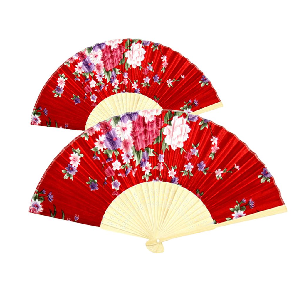 Chinese Classical Floral Printed Hand Held Folding Fan-