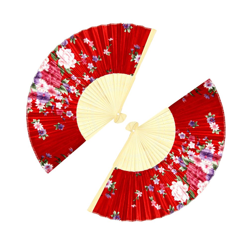 Chinese Classical Floral Printed Hand Held Folding Fan-