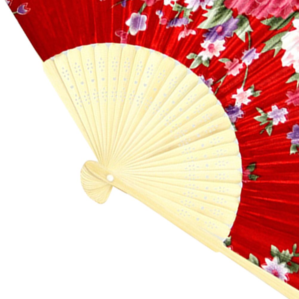 Chinese Classical Floral Printed Hand Held Folding Fan-