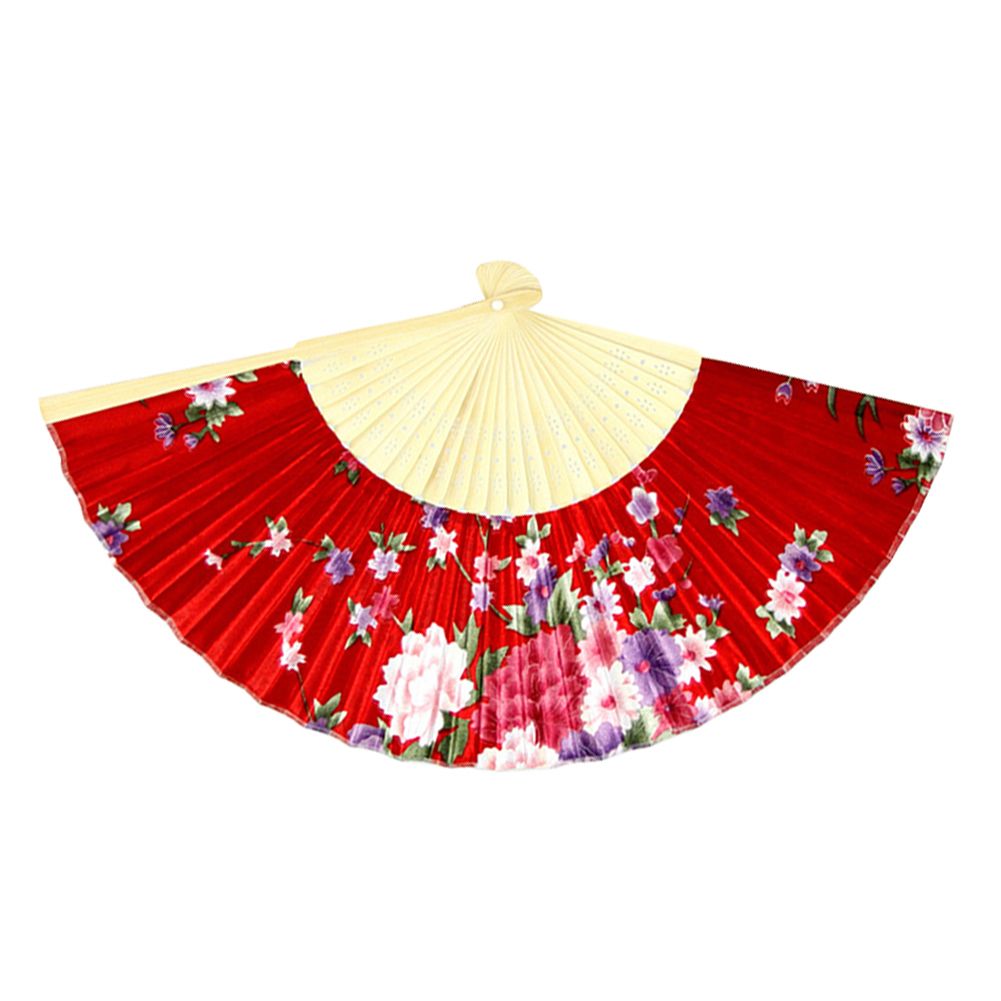 Chinese Classical Floral Printed Hand Held Folding Fan-
