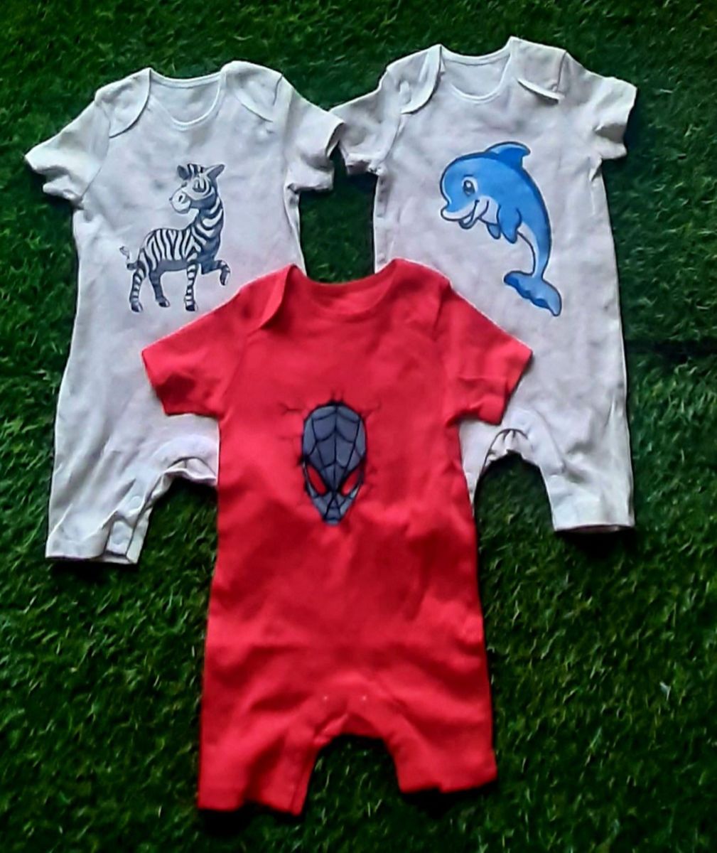 3 Pack Baby Boys Character Romper