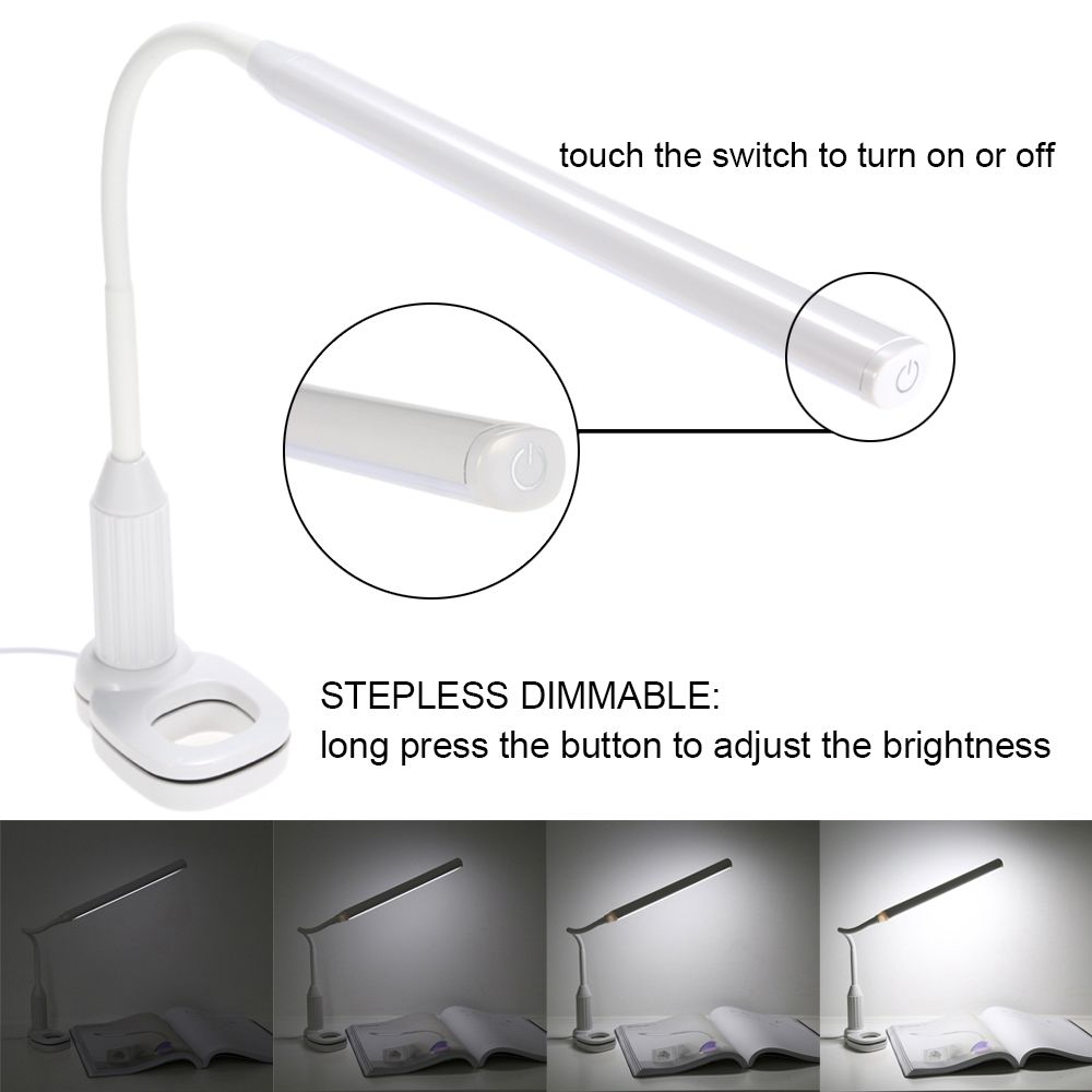Reading Desk Lamp 5W 24 LEDs Eye Protect Clamp Clip Table